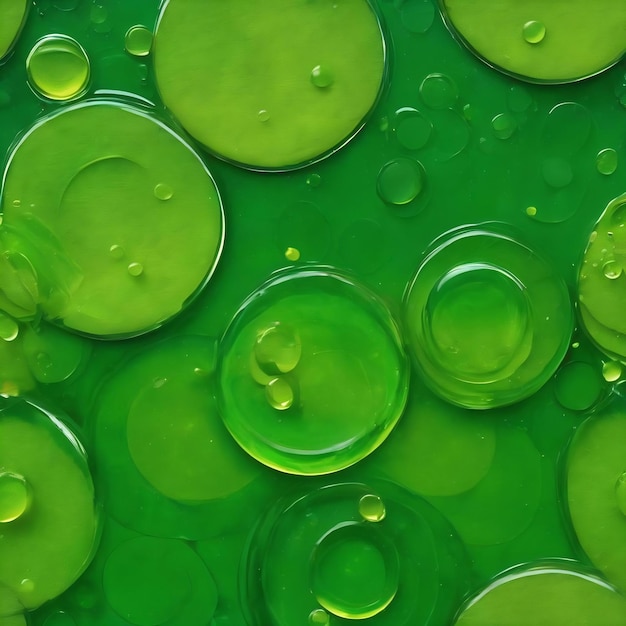 Fundo abstrato com círculos de óleo verde na água
