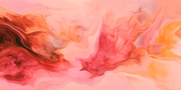 Fundo abstrato com efeito aquarela em tons de rosa e laranja Generative AI