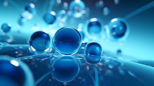 Foto fundo abstrato com esferas azuis