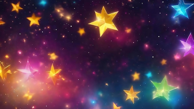 Fundo abstrato com estrelas brilhantes