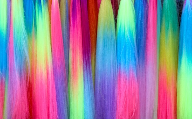 Foto fundo abstrato com fios de cores arco-íris
