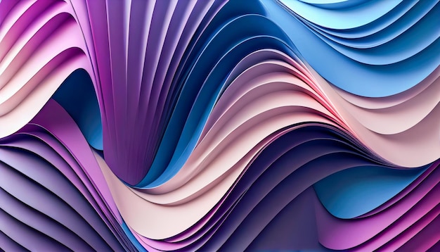 Fundo abstrato com formas cortadas em papel em cores azuis e cor-de-rosa IA geradora