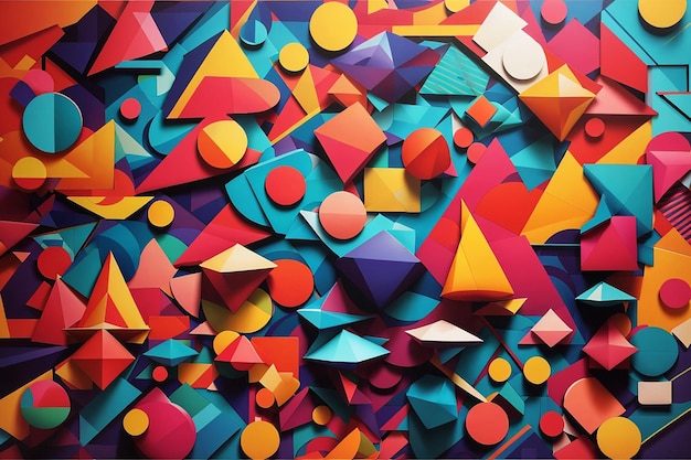 Fundo abstrato com formas geométricas coloridas