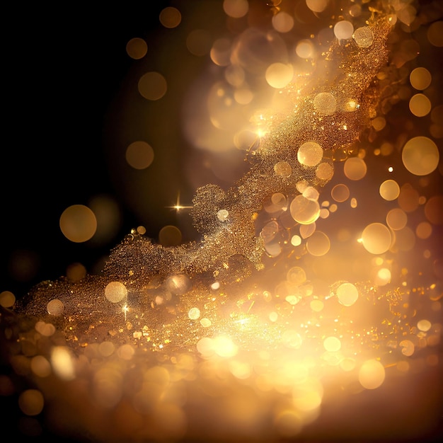 Fundo abstrato com glitter bokeh em ouro