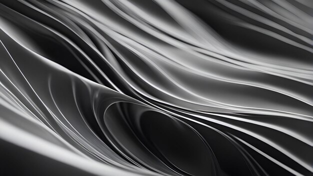 fundo abstrato com linhas suaves em cores preto e branco renderização 3d