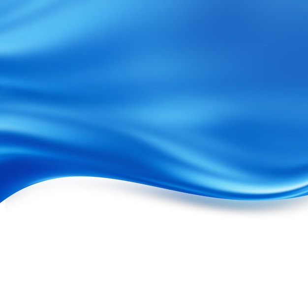 Fundo abstrato com ondas de seda azul