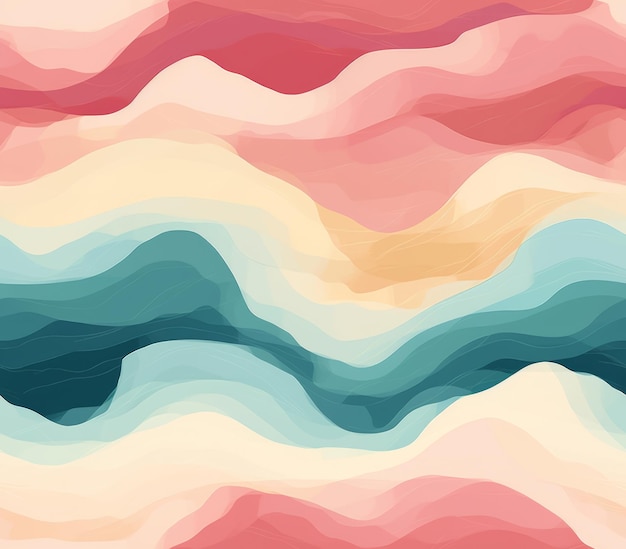 Fundo abstrato com ondas em cores pastel