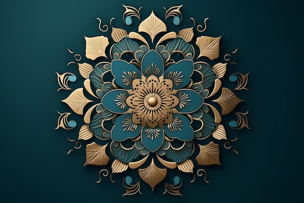 Fundo abstrato com um desenho de mandala de ouro de luxo