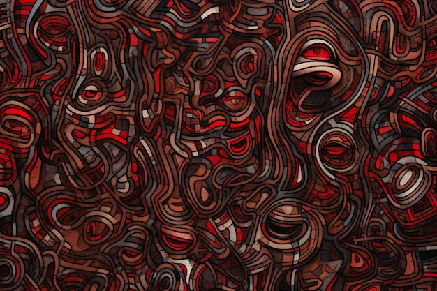 Fundo abstrato com um padrão em cores vermelha, preta e marrom