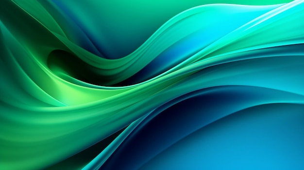 Fundo abstrato com uma mistura de cores verde e azul Generative Ai