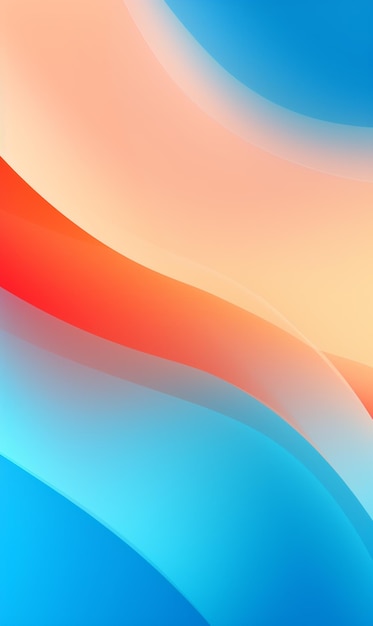 fundo abstrato com uma onda azul e laranja design generativo ai