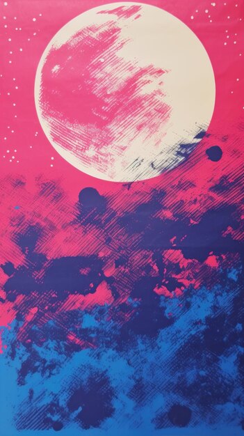 Foto fundo abstrato da lua em cores estéticas generative ai