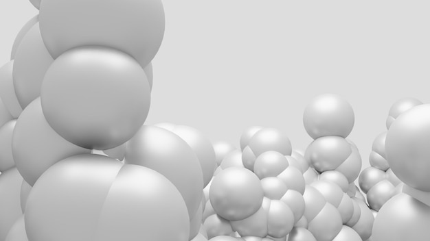 Fundo abstrato da renderização aleatória da ilustração 3d do círculo branco