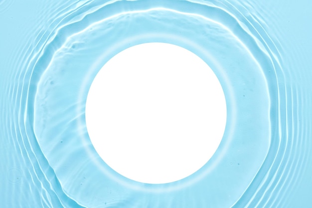 Fundo abstrato da superfície azul da água Ondas e ondulações do hidratante cosmético com bolhas