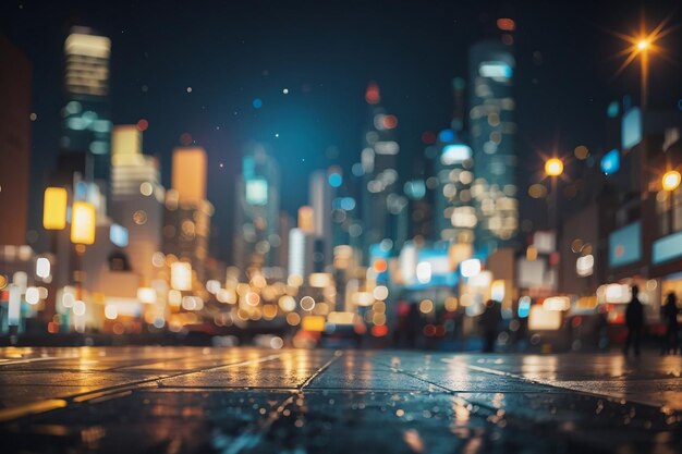 Foto fundo abstrato das luzes desfocadas da grande cidade
