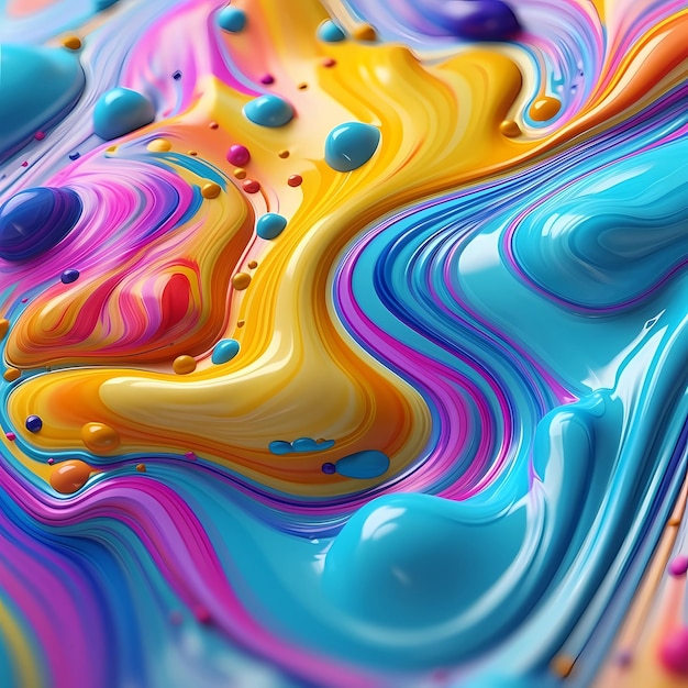 Fundo abstrato de ai generativo de líquido brilhantemente colorido