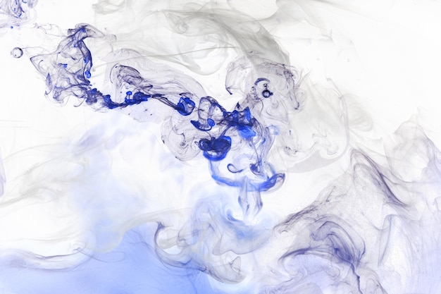 Fundo abstrato de arte fluida líquida Tinta acrílica azul subaquática fumaça galáctica oceano