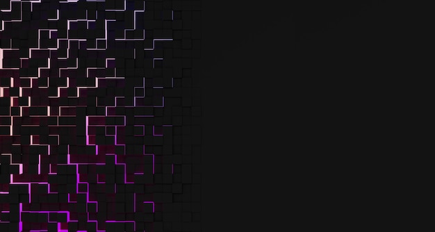 Fundo abstrato de cubos de gradiente deslocado para streaming de banner de papel de parede com espaço de cópia