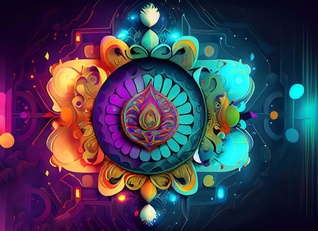 Fundo abstrato de Diwali com tecnologia Diwali Concept