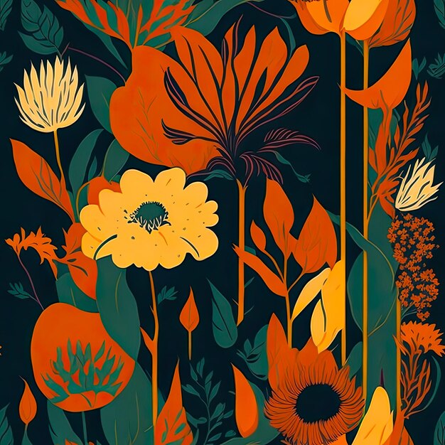 Fundo abstrato de flores vintage Generative AI