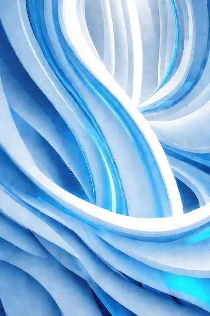 Fundo abstrato de fluxo azul e branco