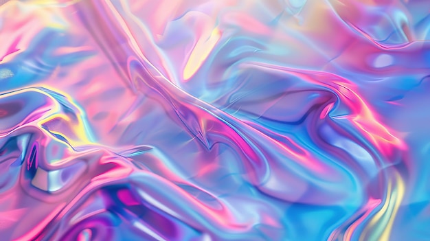 fundo abstrato de folha holográfica em cores rosa, azul e roxo