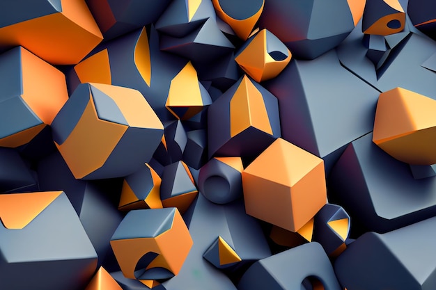 Fundo abstrato de formas 3d Generative AI