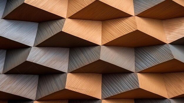 fundo abstrato de formas geométricas feitas de cubos de madeira