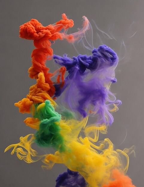 Fundo abstrato de foto grátis com baforadas coloridas de fumaça