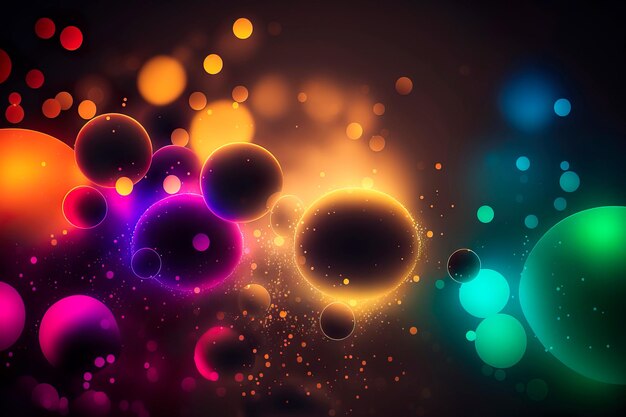 Fundo abstrato de luz de néon turva em bokeh Generative AI