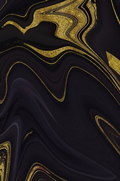 Fundo abstrato de mármore dourado e preto