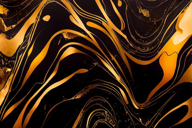 Fundo abstrato de mármore preto e dourado