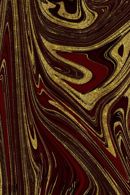 Fundo abstrato de mármore vermelho e dourado