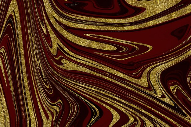 Fundo abstrato de mármore vermelho e dourado