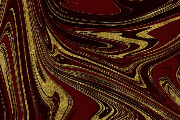 Fundo abstrato de mármore vermelho e dourado