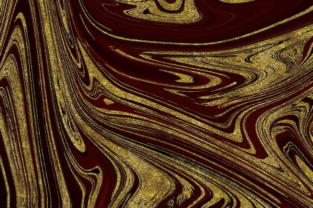 Fundo abstrato de mármore vermelho e dourado