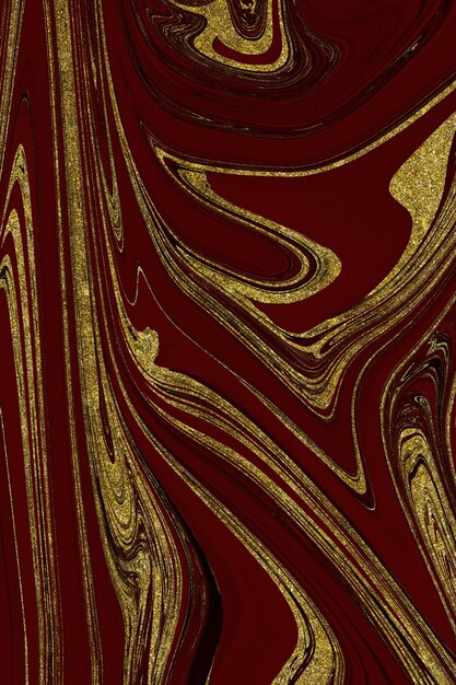 Fundo abstrato de mármore vermelho e dourado
