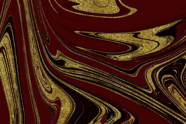 Fundo abstrato de mármore vermelho e dourado