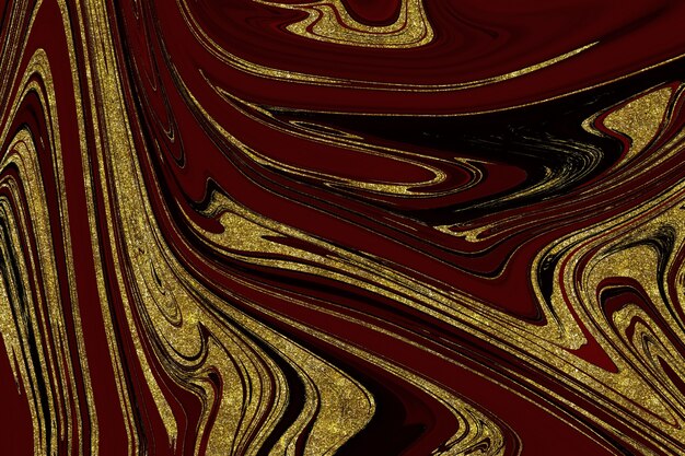 Fundo abstrato de mármore vermelho e dourado