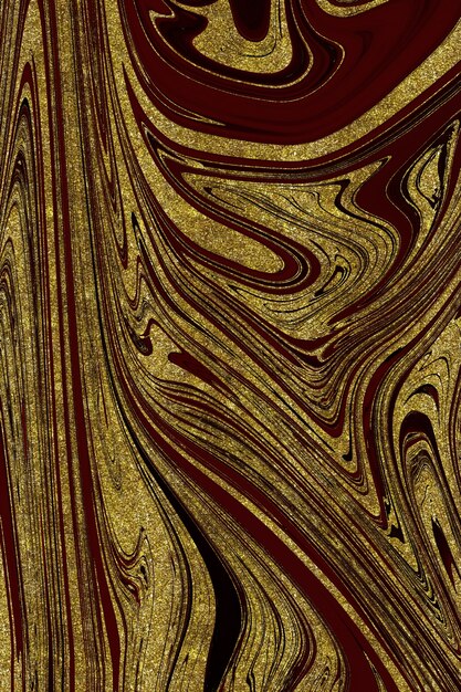 Fundo abstrato de mármore vermelho e dourado