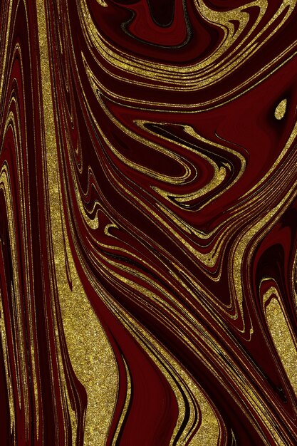 Fundo abstrato de mármore vermelho e dourado