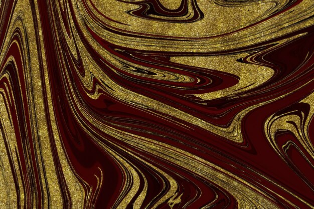 Fundo abstrato de mármore vermelho e dourado