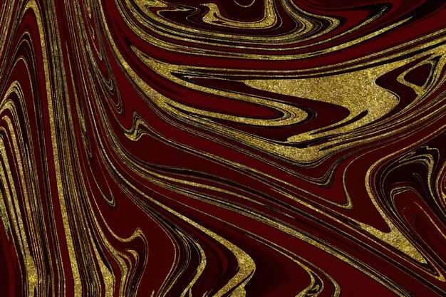 Fundo abstrato de mármore vermelho e dourado