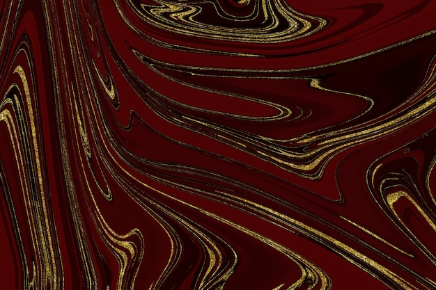 Fundo abstrato de mármore vermelho e dourado