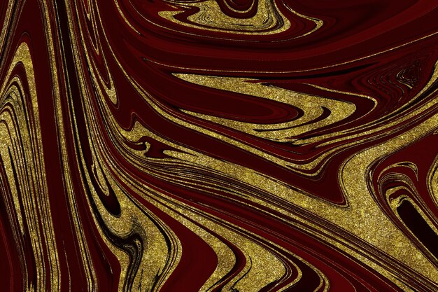 Fundo abstrato de mármore vermelho e dourado