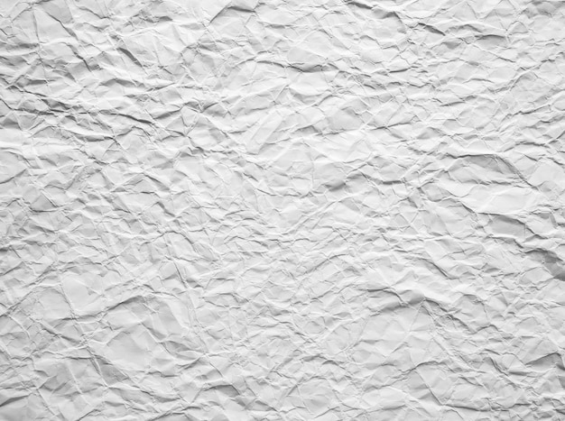 Fundo abstrato de papel branco amassado