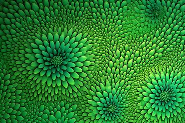 Fundo abstrato de pétalas de flores verdes em forma de flor