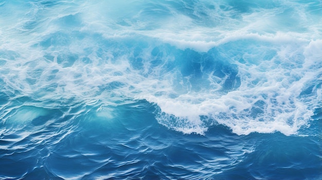 Fundo abstrato de textura de água do mar azul de ondas do oceano