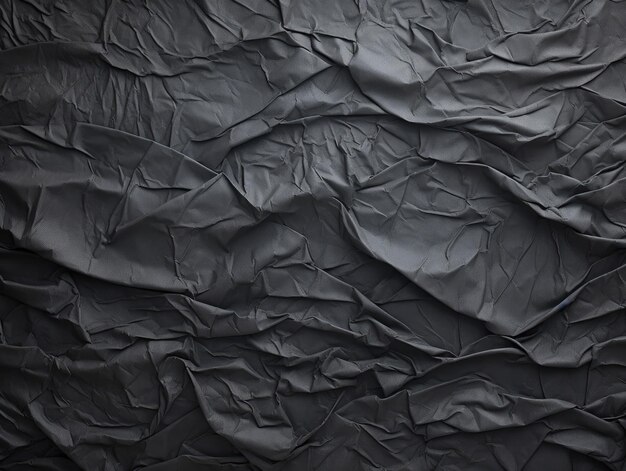 Fundo abstrato de textura de papel preto amassado com espaço de cópia para texto