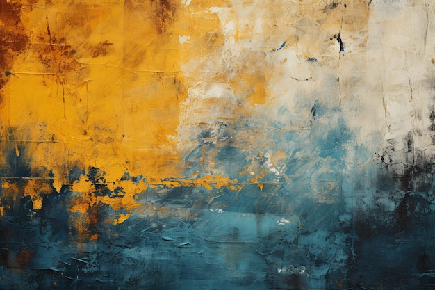 Fundo abstrato de textura grunge amarelo e azul